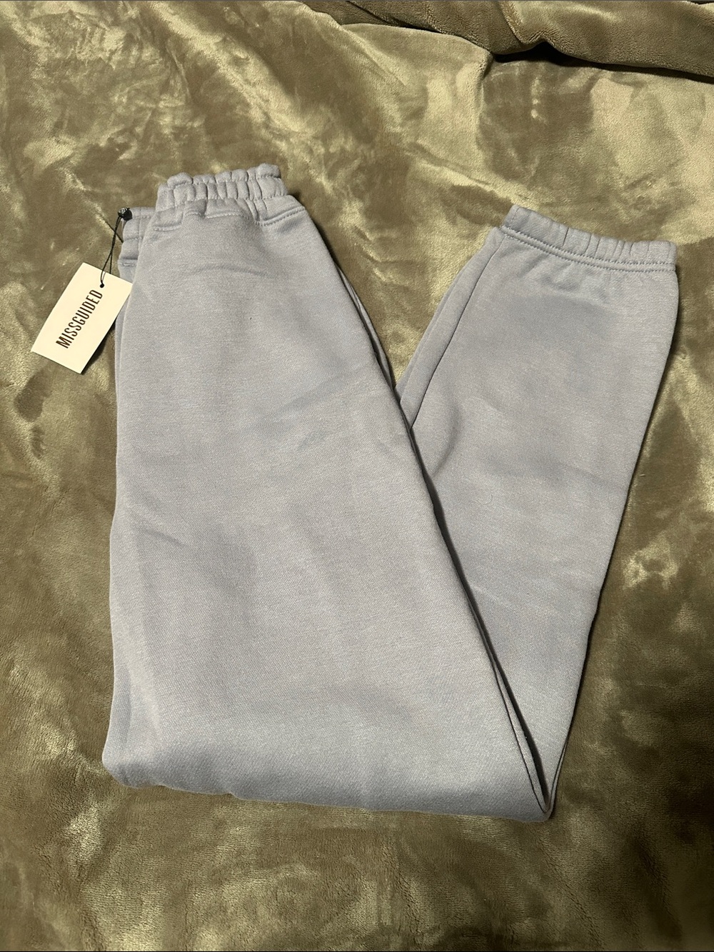 Missguided Light Grey/Purple Elastic Oversized 90s Waist Joggers